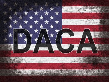 Daca Kids Dreamer Legislation Flag For Us Immigration. Passport For Immigrant Children In The United States - 2d Illustration clipart