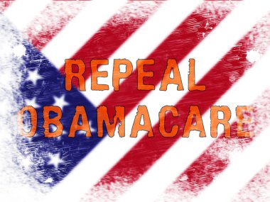 Obamacare, Amerikan Sağlık Reformu 'nu iptal et ya da değiştir. Usa Sağlık Hizmetleri Yasası - 2D İllüstrasyon