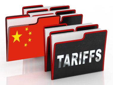 Ödeme ve ceza olarak Çin 'deki gümrük vergilerini geçeceğiz. Usa Finans Ekonomi Ticareti Vergisi - 3d İllüstrasyon