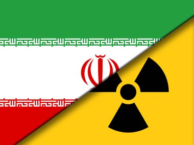 İran Nükleer İmza - Anlaşma Anlaşması ya da Usa ile Görüşmeler. Birleşik Devletler Antlaşma İlişkileri veya Tehdit - 2D İllüstrasyon