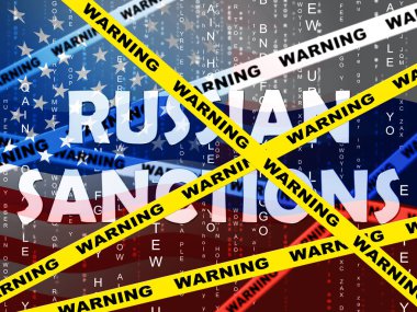 Rusya Yaptırımları 'nın Rusya Federasyonu' na Politik Ambargo uygulamasını gölgede bırak. Putin Ticaret ve Banka Hesapları Kısıtlandı - 3D İllüstrasyon