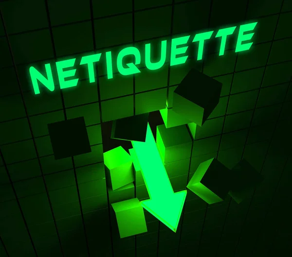 Netiquette Beleefd Online Gedrag Web Etiquette Beleefdheid Protocol Betreffende Netwerken — Stockfoto