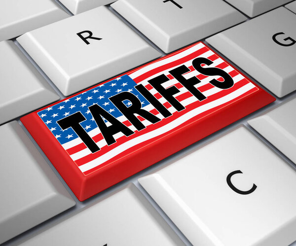 Торговые пошлины Трампа на Китай как платеж и штраф. Налогообложение торговли финансовой экономикой США - 3d Иллюстрация