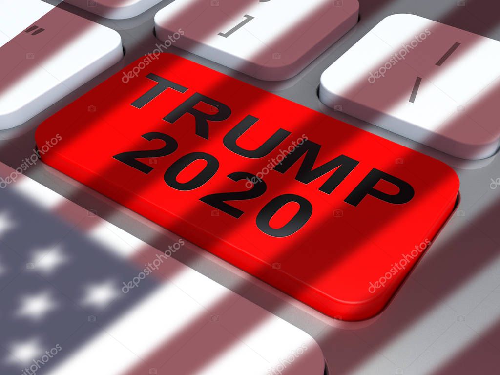 Trump 2020 Republican Candidate For Presidential Nomination. United States Voting For White House Reelection - 3d Illustration