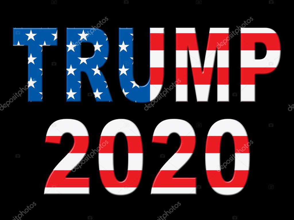 Trump 2020 Republican Choice For President Nomination. United States Voting For White House Reelection - 2d Illustration