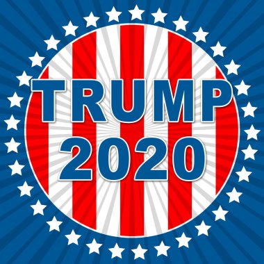 2020 Cumhuriyetçi Başkan Adaylığı için Trump 2020. Birleşik Devletler Beyaz Saray Yeniden Seçimi için Oy Veriyor - 2D İllüstrasyon