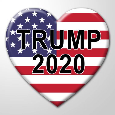 2020 Cumhuriyetçi Başkan Adaylığı için Trump 2020. Birleşik Devletler Beyaz Saray Yeniden Seçimi için Oy Veriyor - 3D İllüstrasyon