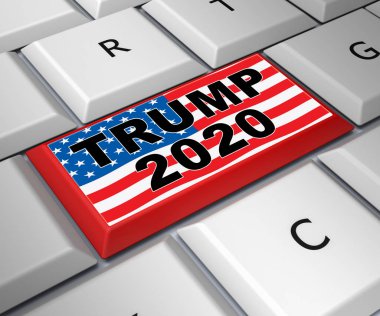Trump 2020 Republican Candidate For Presidential Nomination. United States Voting For White House Reelection - 3d Illustration clipart