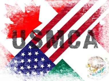 USMCA United States Mexico Canada Agreement Treaty. Political Contract And Deal By Donald Trump - 2d Illustration clipart