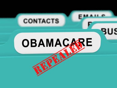 Obamacare, Amerikan Sağlık Reformu 'nu iptal etti ya da yerine geçti. Usa Sağlık Hizmetleri Yasası - 3d İllüstrasyon