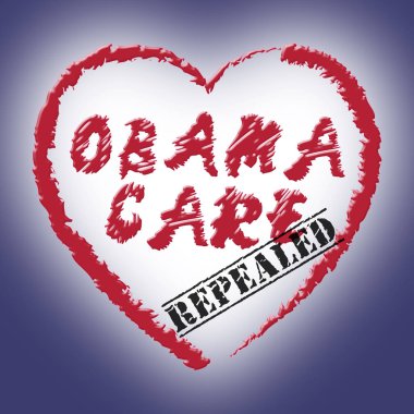 Obamacare, Amerikan Sağlık Reformu 'nu iptal et ya da değiştir. Usa Sağlık Hizmetleri Yasası - 2D İllüstrasyon