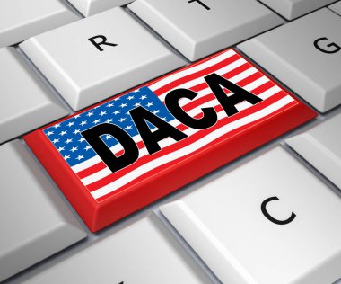 Göçmenlik Bürosu için Daca Çocuk Hayali Yasası. ABD 'deki Göçmen Çocuklar için Pasaport - 3D Görüntü