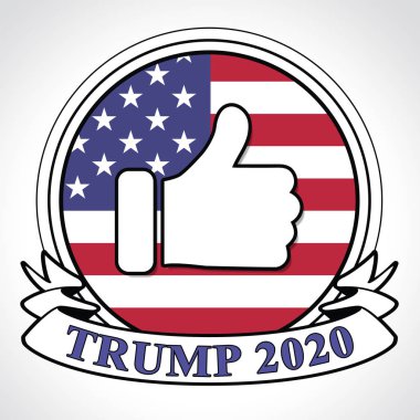 2020 Cumhuriyetçi Başkan Adaylığı için Trump 2020. Birleşik Devletler Beyaz Saray Yeniden Seçimi için Oy Veriyor - 2D İllüstrasyon