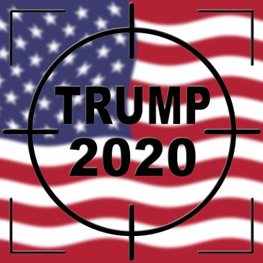 2020 Cumhuriyetçi Başkan Adaylığı için Trump 2020. Birleşik Devletler Beyaz Saray Yeniden Seçimi için Oy Veriyor - 2D İllüstrasyon