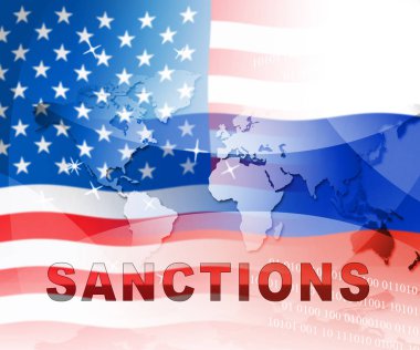 Rusya 'nın Rusya Federasyonu' na Parasal Ambargo uygulamasını gölgede bırak. Putin Ticaret ve Banka Hesapları Kısıtlandı - 2D İllüstrasyon