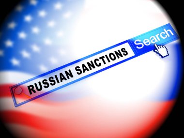 Rusya 'nın Rusya Federasyonu' na karşı parasal ambargosunu gölgede bırakın. Putin Ticaret ve Banka Hesapları Kısıtlandı - 3D İllüstrasyon