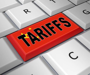 Ödeme ve ceza olarak Çin 'deki gümrük vergilerini geçeceğiz. Usa Finans Ekonomi Ticareti Vergisi - 3d İllüstrasyon