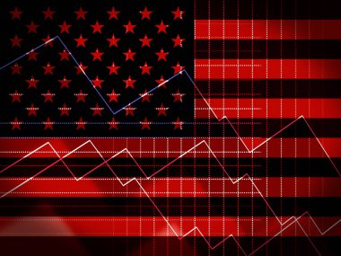 Usa Büyümesi için Ekonomi Planı 'nın Öncüsü. Borsa Finansal Gelir veya Durgunluk ve Borç - 2d İllüstrasyon