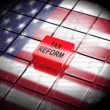 Amerika 'daki vergi sistemini değiştirmek için vergi reformlarını alt et. GOP veya Cumhuriyetçi Finans Politikası Değiştirildi - 3d Görüntü