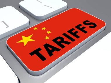 Ödeme ve ceza olarak Çin 'deki gümrük vergilerini geçeceğiz. Usa Finans Ekonomi Ticareti Vergisi - 3d İllüstrasyon