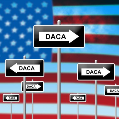 Göçmenlik Bürosu için Daca Çocuk Hayali Yasası. ABD 'deki Göçmen Çocuklar için Pasaport - 3D Görüntü