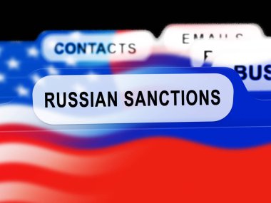 Rusya 'nın Rusya Federasyonu' na karşı parasal ambargosunu gölgede bırakın. Putin Ticaret ve Banka Hesapları Kısıtlandı - 3D İllüstrasyon