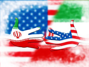 İran 'daki çatışmalar, yaptırımlar ya da uyum. Ticaret Anlaşmaları ve Kriz veya Gerilim - 2d İllüstrasyon