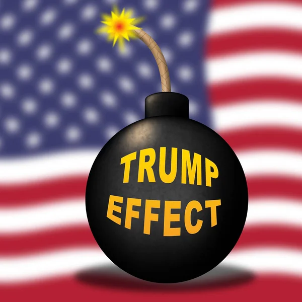 Trumpův Efekt Znamená Neúspěch Zmatku Katastrofě Konečný Výsledek Závěr Politických — Stock fotografie