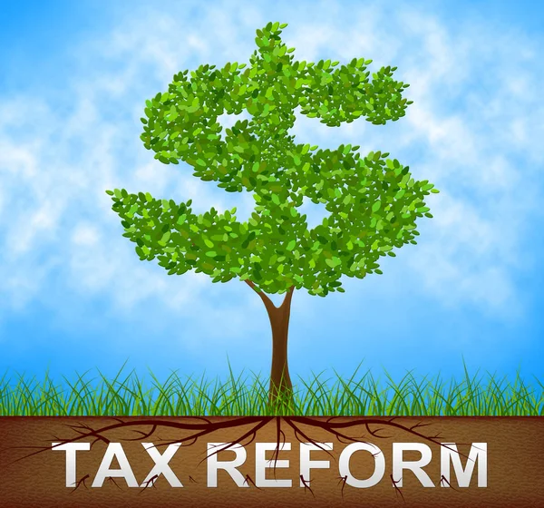 アメリカの税制を変えるためのトランプ税制改革 Gopまたは共和党の財務政策が変更されました 2Dイラスト — ストック写真