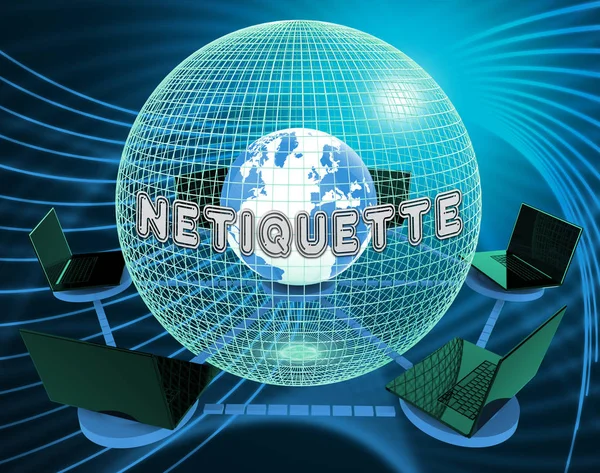 Netiquette Polite Online Conduct Web Etiquette Civility Protocol Networks Tech — Stock Photo, Image