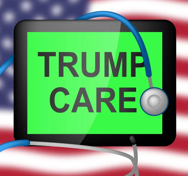 Trumpcare Eller Trump Vård Hälsa Upphävande Obamacare Aca Sjukvårdförsäkring Illustration — Stockfoto
