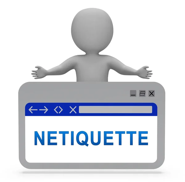 Netiquette Polite Online Conduct Web Etiquette Civility Protocol Networks Tech — Stock Photo, Image