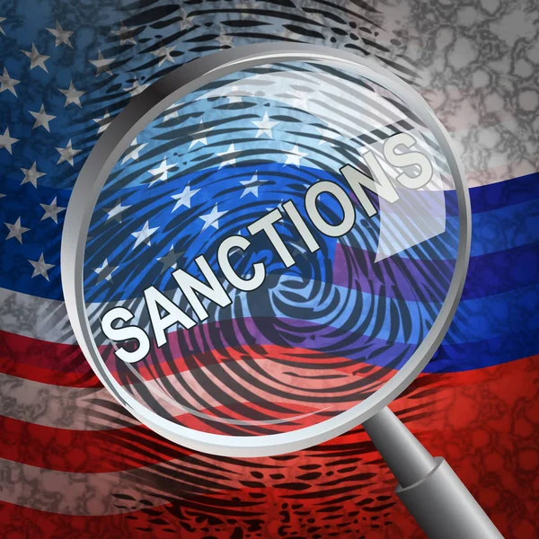 Rusya Yaptırımları 'nın Rusya Federasyonu' na Politik Ambargo uygulamasını gölgede bırak. Putin Ticaret ve Banka Hesapları Kısıtlandı - 3D İllüstrasyon
