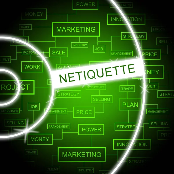 Netiquette Educado Comportamiento Línea Etiqueta Web Protocolo Civilidad Redes Tecnología —  Fotos de Stock