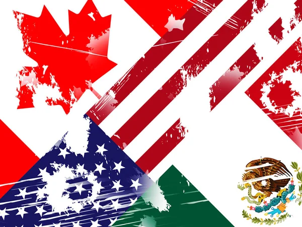 Trump Nafta Tárgyalási Foglalkozik Kanadával Mexikóval Szerződés Vagy Megállapodás Határgazdaságról — Stock Fotó