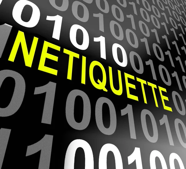 Netiquette Beleefd Online Gedrag Web Etiquette Beleefdheid Protocol Betreffende Netwerken — Stockfoto