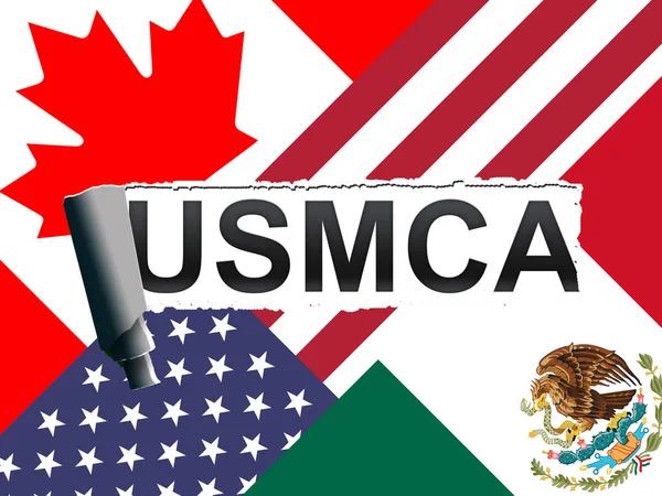 Usmca Amerikai Egyesült Államok Mexikó Kanada Megállapodás Kereskedelem Politikai Szerződés — Stock Fotó