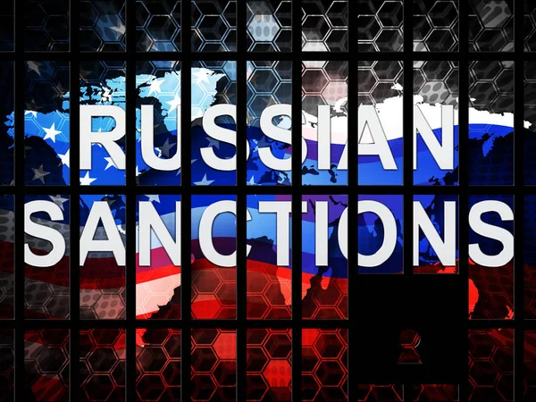 Trump Russia Sanctions Political Embargo Russian Federation Putin Trade Bank — Stock Photo, Image