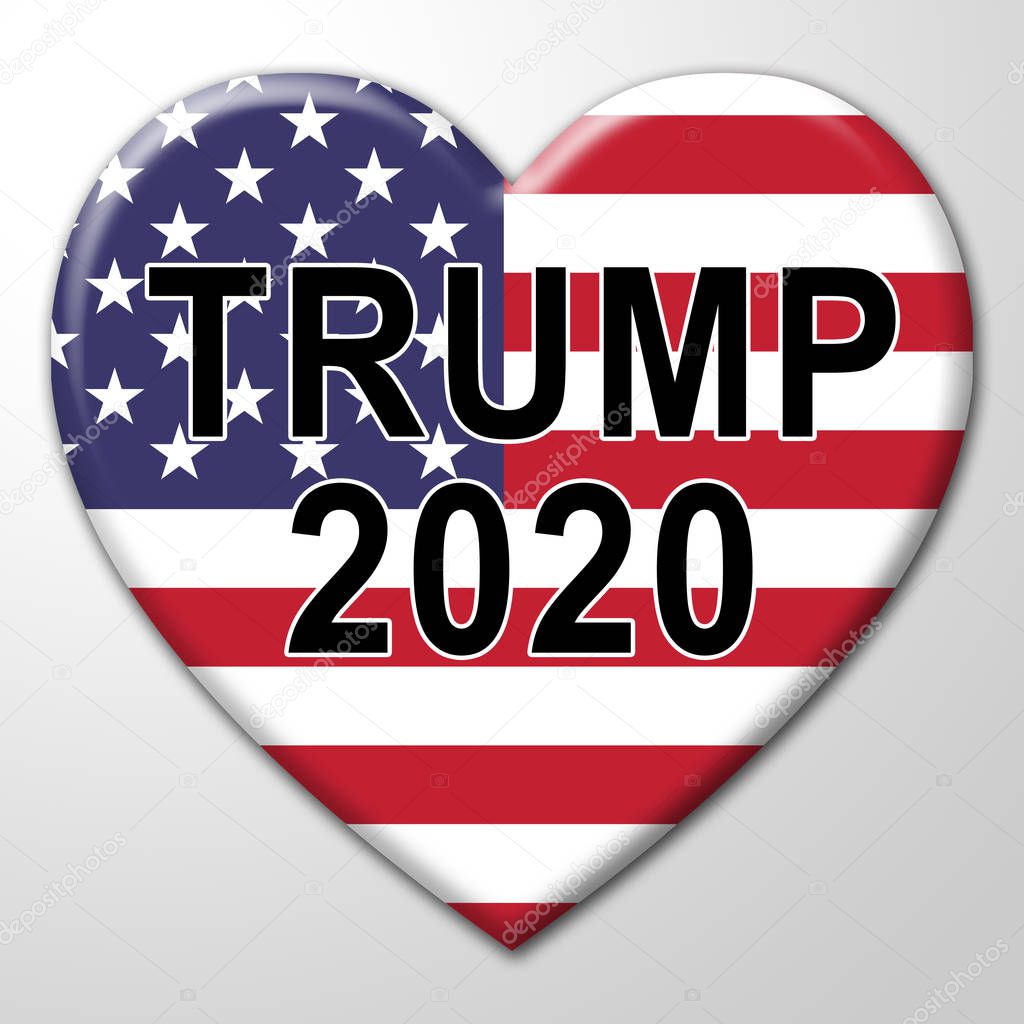 Trump 2020 Republican Candidate For President Nomination. United States Voting For White House Reelection - 3d Illustration