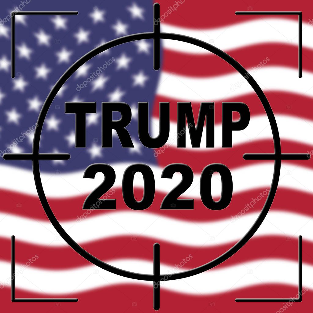 Trump 2020 Republican Candidate For President Nomination. United States Voting For White House Reelection - 2d Illustration