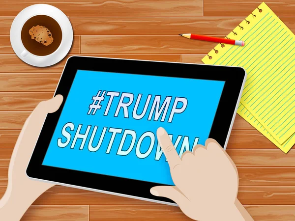 Washington January 2019 Trump Shutdown Tablet Means American Government Closed — Stock Photo, Image