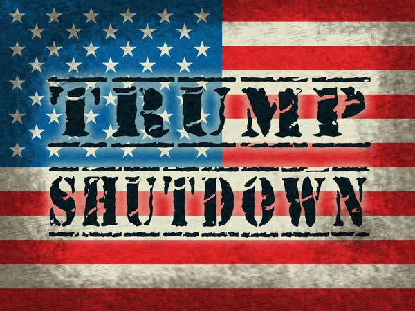 Washington Enero 2019 Bandera Cierre Trump Significa Que Gobierno Estadounidense — Foto de Stock