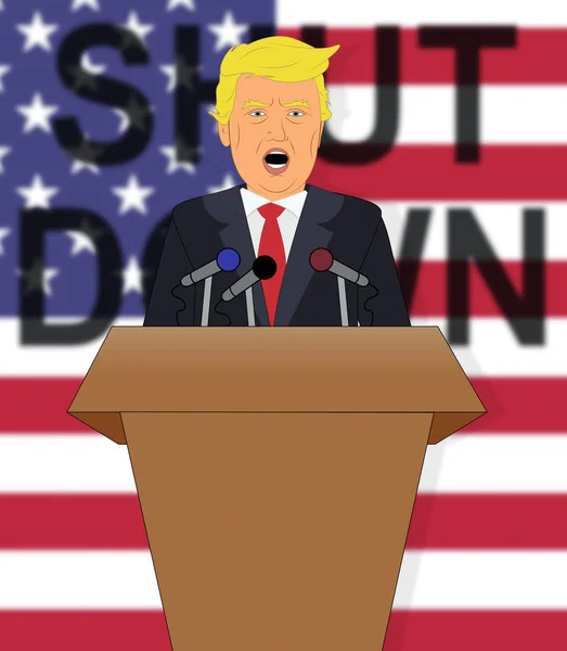 Washington Janeiro 2019 Trump Shutdown Speech Means American Government Closed — Fotografia de Stock
