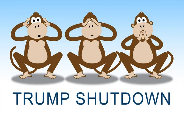 Washington Leden 2019 Trump Vypnutí Opice Znamená Americká Vláda Uzavřen — Stock fotografie