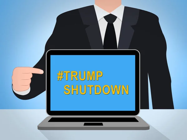 Washington January 2019 Trump Shutdown Hashtag Means American Government Closed — Stock Photo, Image