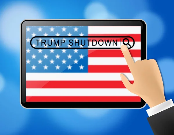 Washington Gennaio 2019 Trump Shutdown Tablet Significa Governo Americano Chiuso — Foto Stock