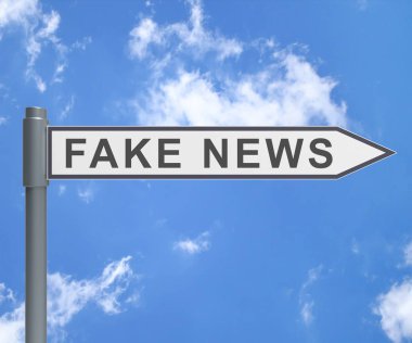 Sahte haber simgesi mesaj anlamına gelir yanlış veya yanlış. Online Hoax veya yanıltıcı bilgi - 3d çizim