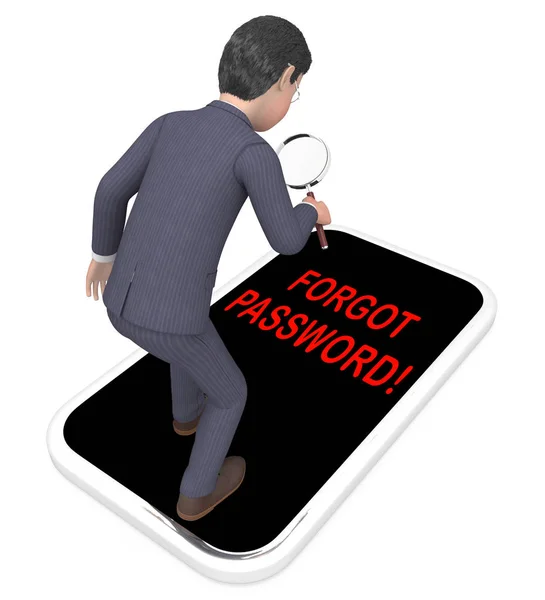 Passwort Vergessen Telefon Zeigt Login Authentifizierung Ungültig Login Sicherheitsüberprüfung Merken — Stockfoto