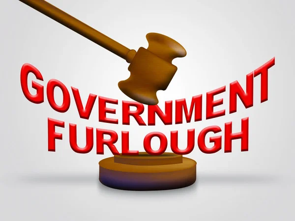 Gouvernement Furlough Gavel Signifie Licenciement Pour Les Travailleurs Fédéraux Arrêt — Photo