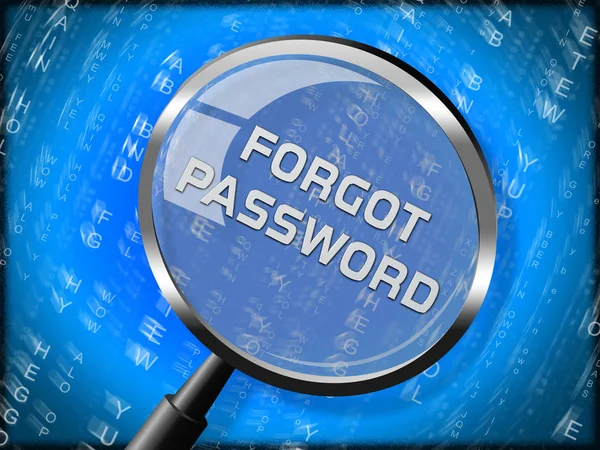 Passwort Vergessen Lupe Zeigt Login Authentifizierung Ungültig Login Sicherheitsüberprüfung Merken — Stockfoto